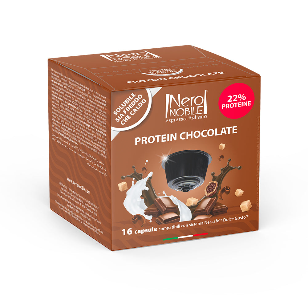 Italian Dolce Gusto Hot Chocolate Protein Drink 16 Pods with 22% Protein - New Summer 2023