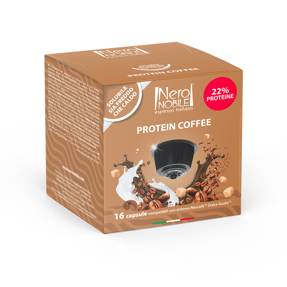 Italian Dolce Gusto Coffee Latte Protein Drink 16 Pods 22% Protein - New Summer 2023
